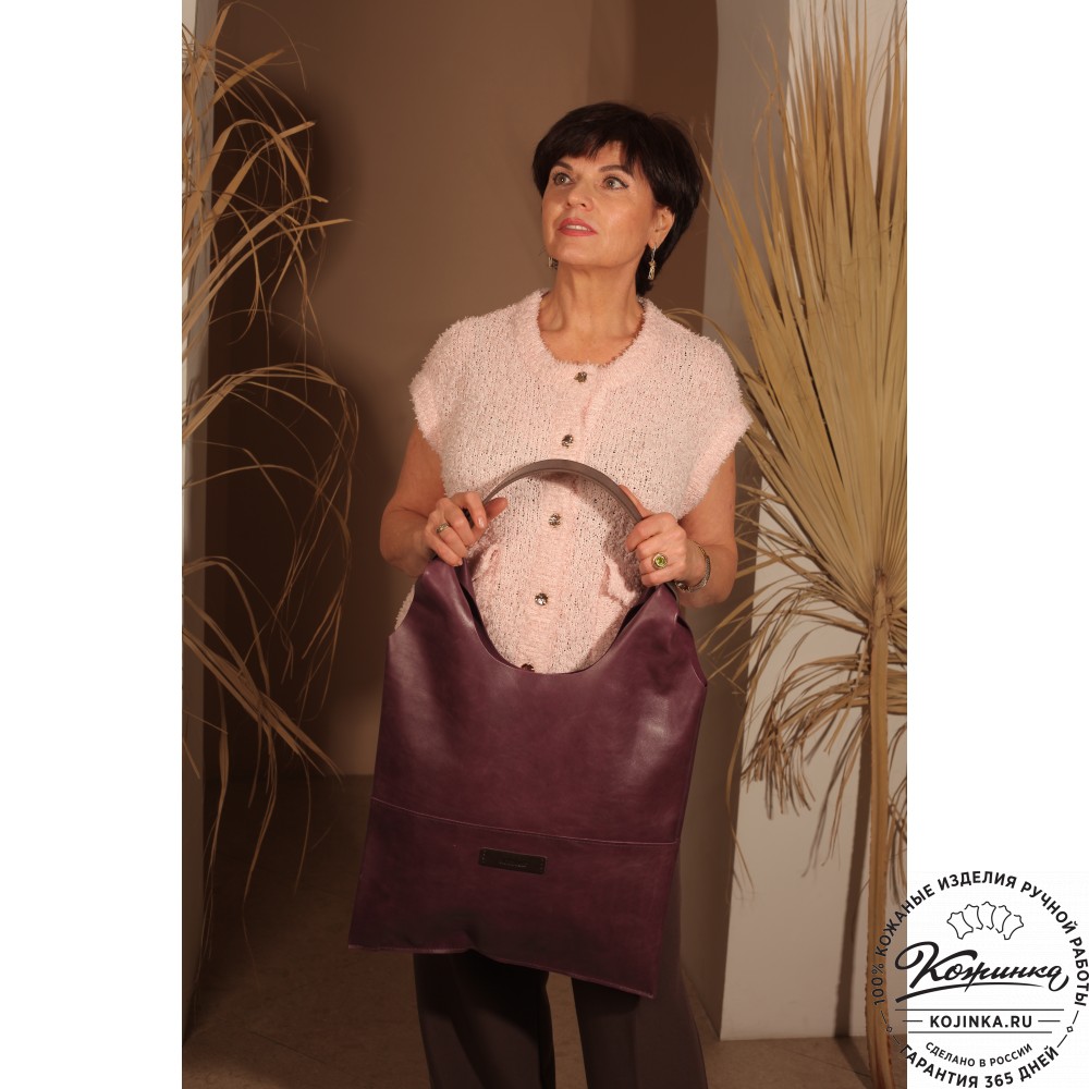 Женская кожаная сумка "Эльсинор" (баклажан)